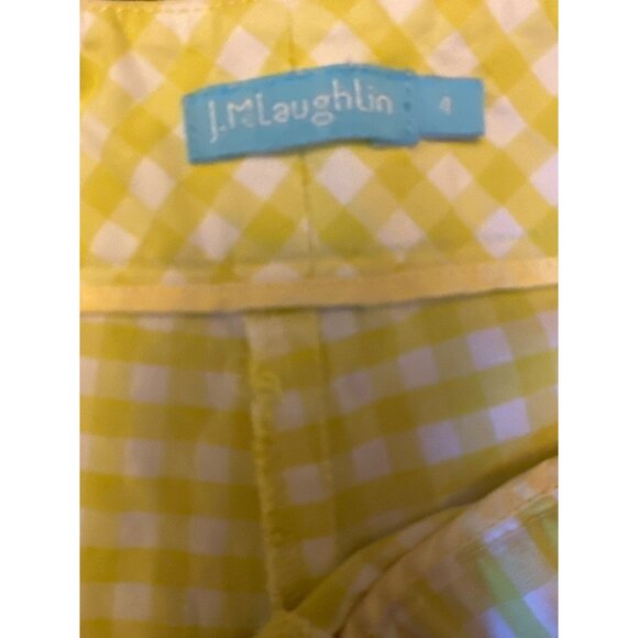 J.McLaughlin Yellow Gingham Womens Pants Size 4 Cotton & Spandex Preppy - Picture 3 of 7